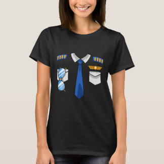 Pilot Uniform Costume Airplane Aviator Aviation Ha T-Shirt