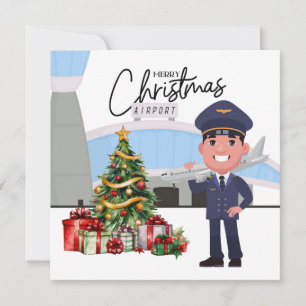 Pilot Uniform with Christmas themed Holiday Card