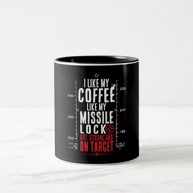 PILOT VIDEOGAME MISSILE LOCK COFFEE DRINKER Two-Tone COFFEE MUG (Center)
