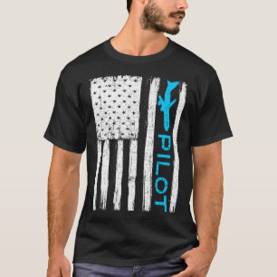 Pilot Vintage Retro Patriotic US Flag T-Shirt