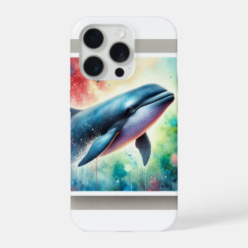 Pilot Whale Painting 040724AREF101 _ Watercolor iPhone 15 Pro Case