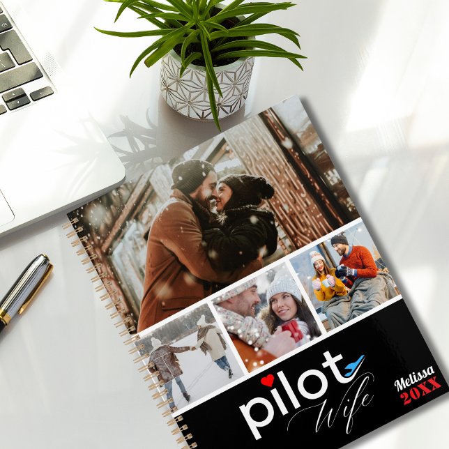Pilot Wife Typography & Airplane,Minimalist Photo Planner (Creator Uploaded)