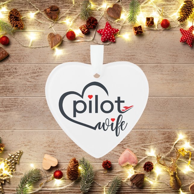 Pilot Wife Typography & Airplane Simple,Minimalist Ornament (Creator Uploaded)