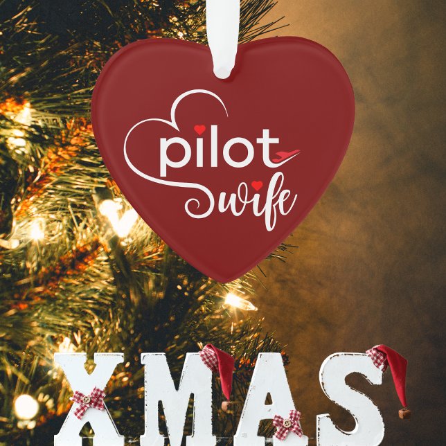 Pilot Wife Typography & Airplane Simple,Minimalist Ornament (Creator Uploaded)