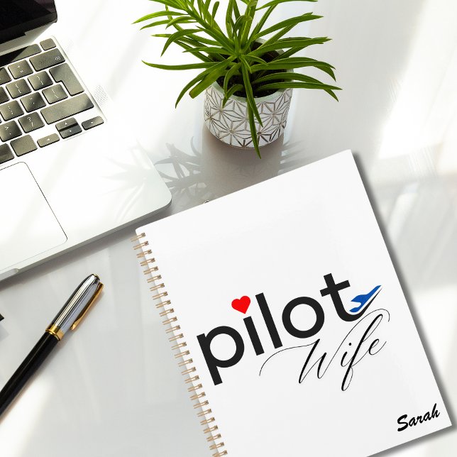 Pilot Wife Typography & Airplane Simple,Minimalist Planner (Creator Uploaded)
