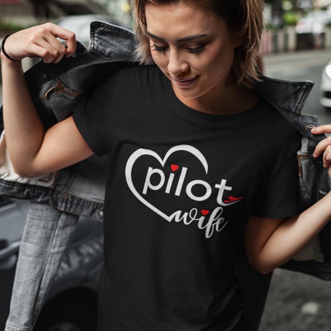 Pilot Wife Typography & Airplane Simple,Minimalist Tri-Blend Shirt (Creator Uploaded)