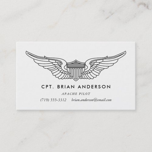 Pilot Wings Army Aviator Business Card