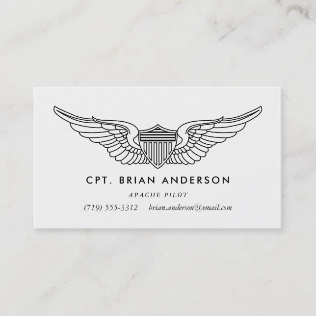 Pilot Wings Army Aviator Business Card Zazzle