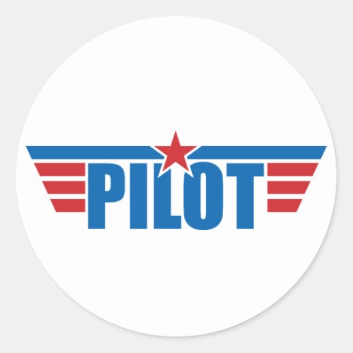 Pilot Wings Badge _ Aviation Classic Round Sticker