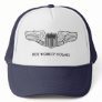 Pilot Wings Black Line Drawing Custom Name Trucker Hat