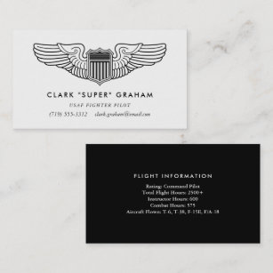 Elegant 30 Aviator Business Card Elegant 30 Aviator Business Card