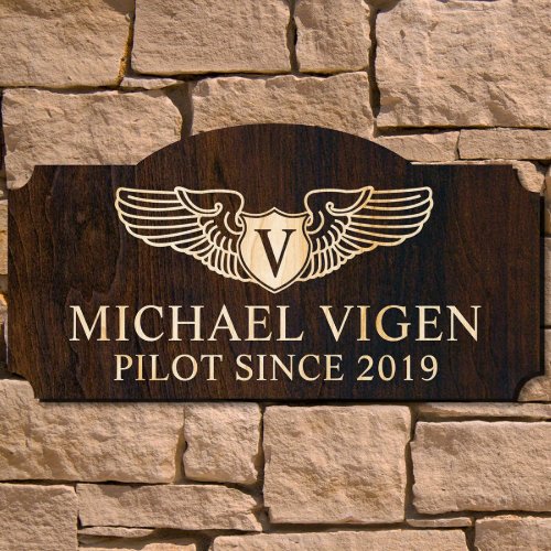 Pilot Wings Take Flight Wooden Wall Sign