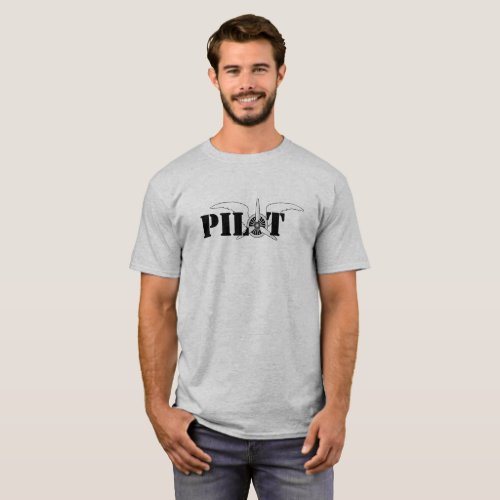 Pilot Wings With Propeller Cool Aviation T_Shirt