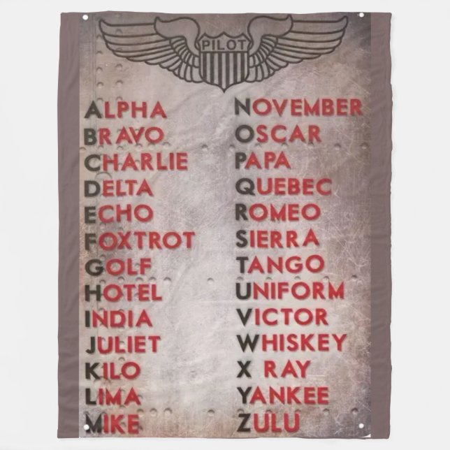 PILOTS  ALPHABET  FLEECE BLANKET (Front)