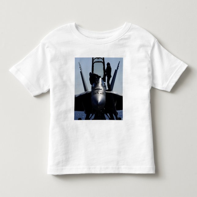 Pilots conducts a pre-flight inspection toddler t-shirt (Front)