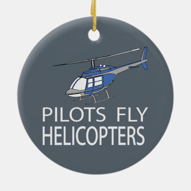 Pilots fly helicopters ceramic ornament (Back)