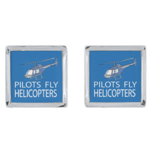 Pilots fly helicopters cufflinks