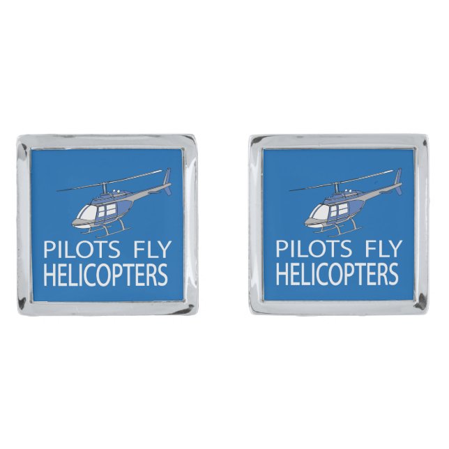 Pilots fly helicopters cufflinks (Front)