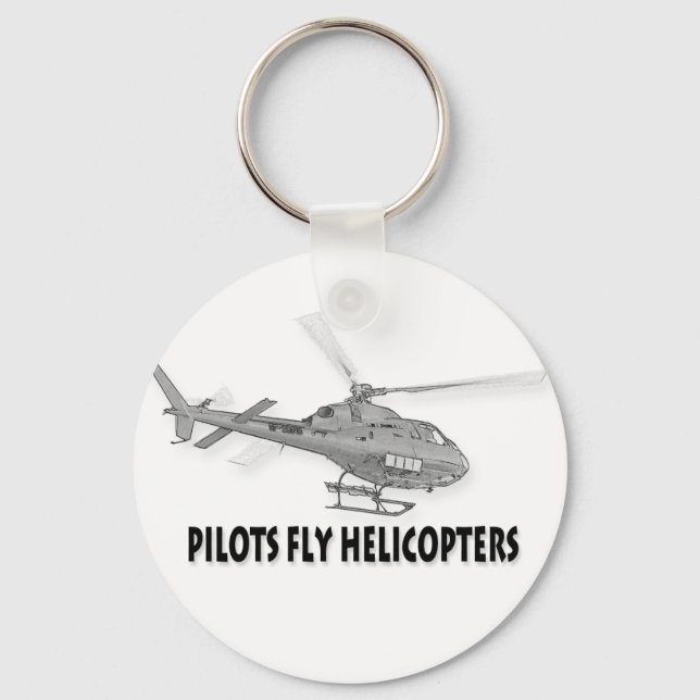 Pilots fly helicopters keychain (Front)