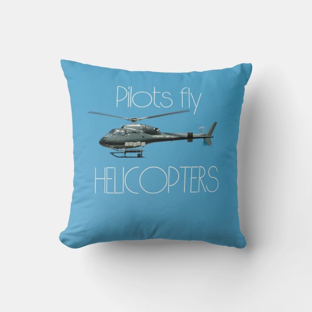 Pilots fly helicopters throw pillow (Front)