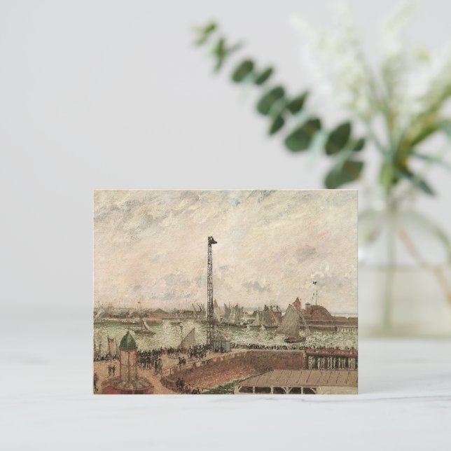 Pilot's Jetty, Le Havre, Misty by Camille Pissarro (Standing Front)