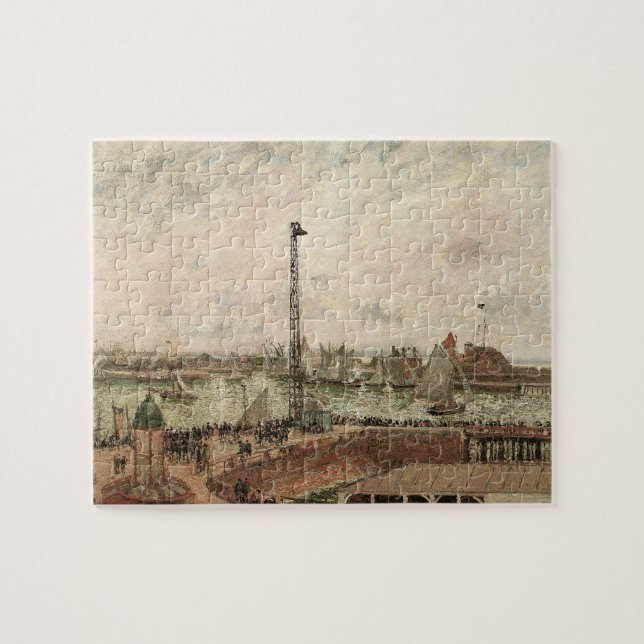 Pilot's Jetty, Le Havre, Misty by Camille Pissarro Jigsaw Puzzle (Horizontal)
