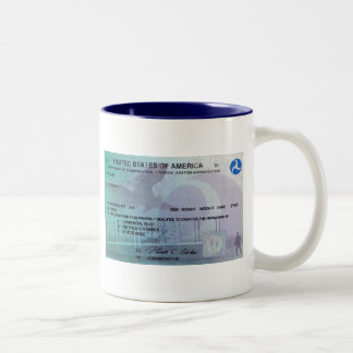 Pilots License Two-Tone Coffee Mug