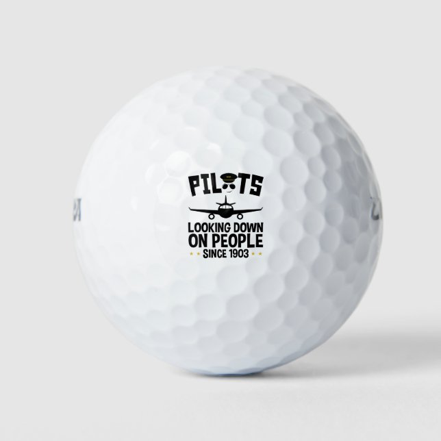 Pilots Looking Down on People since 1903 Golf Balls (Front)