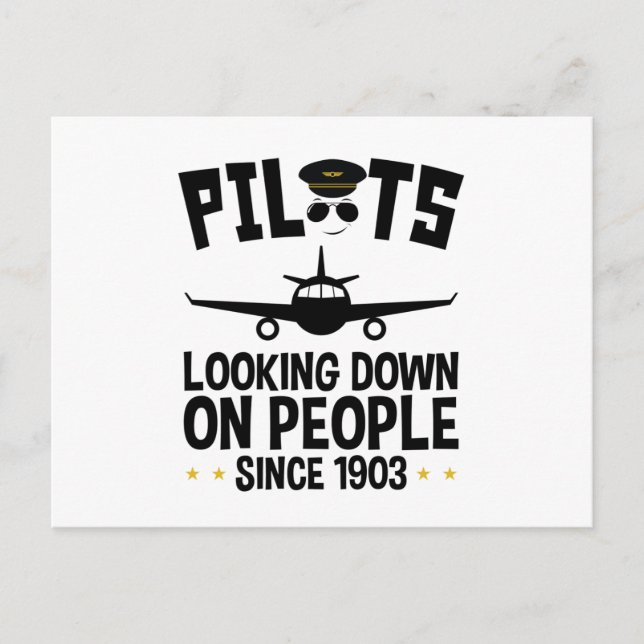 Pilots Looking Down on People since 1903 Postcard (Front)