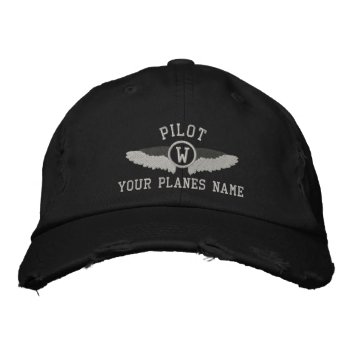 Pilots Monogram And Custom Plane Name Embroidered Baseball Cap by customthreadz at Zazzle