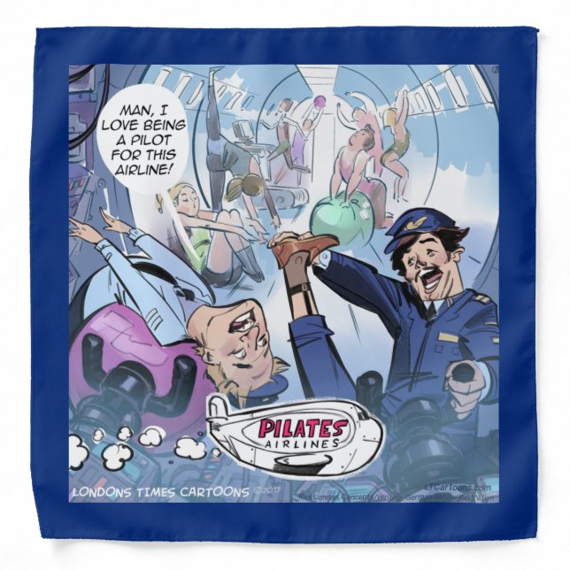 Pilots Pilates Airlines Funny Rick London Bandana (Front)