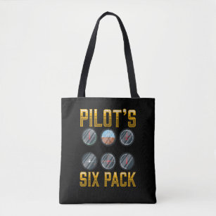 Pilots Six Pack Flight Humor Flight Airplane Lover Tote Bag