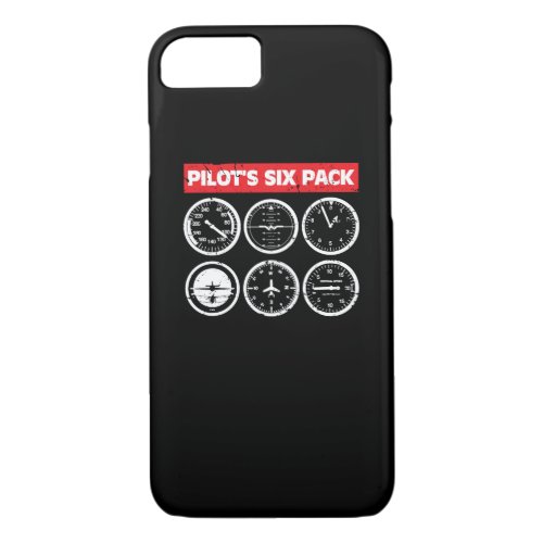 Pilots Six Pack Flight Instruments Aviation iPhone 87 Case