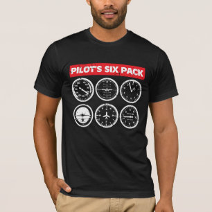Pilot's Six Pack Flight Instruments Aviation T-Shirt