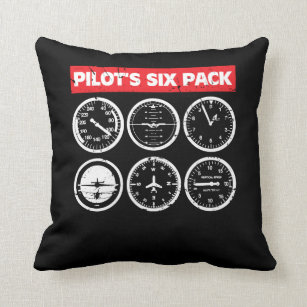Pilot's Six Pack Flight Instruments Aviation Throw Pillow
