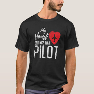 Pilot's Wife Aviation Airline Pilot Husband Aviato T-Shirt