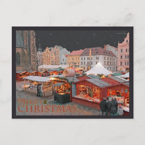 Pilsen _ Christmas Market Lights Holiday Postcard