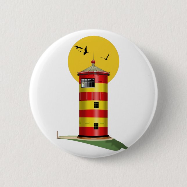 Pilsum Lighthouse Germany Button (Front)
