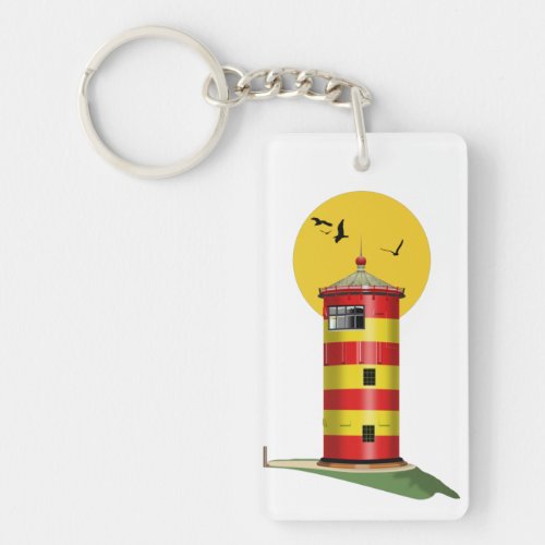 Pilsum Lighthouse Germany Keychain