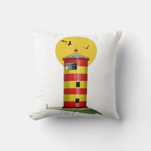 Pilsum Lighthouse Germany Throw Pillow