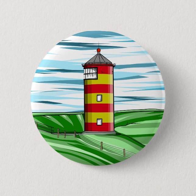 Pilsum Lighthouse Pilsumer Leuchtturm Button (Front)