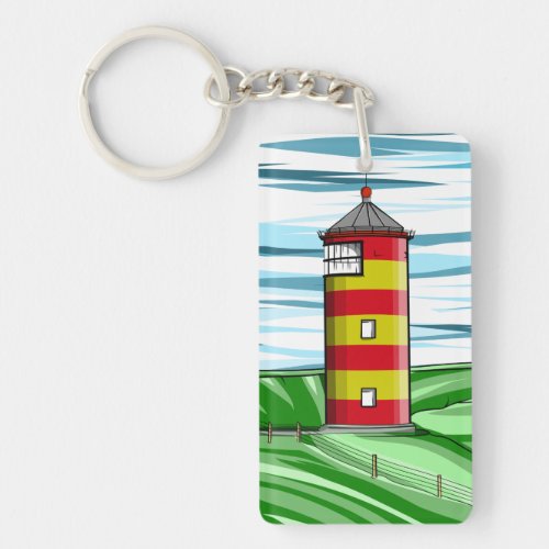 Pilsum Lighthouse Pilsumer Leuchtturm Keychain