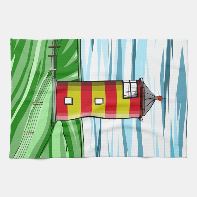 Pilsum Lighthouse Pilsumer Leuchtturm Kitchen Towel (Horizontal)