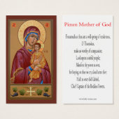 Pimen Mother of God Mini-Prayer Card (Front & Back)