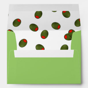 Pimento Olives on a Green Envelope