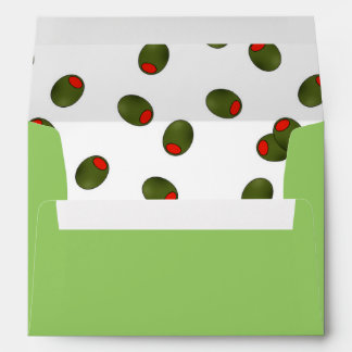 Pimento Olives on a Green Envelope