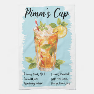 Pimm's Cup Cocktail Recipe Kitchen Towel