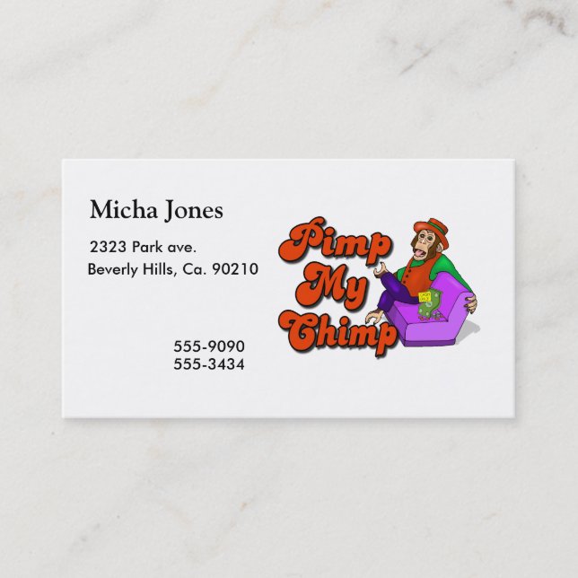 Pimp My Chimp Business Card (Front)