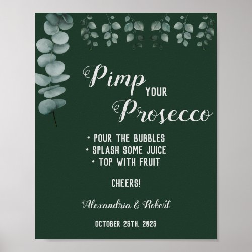 Pimp your Prosecco Greenery Eucalyptus Wedding  Poster