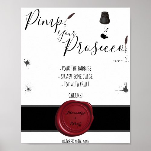 Pimp your Prosecco Pen  Inkwell Wedding Sign